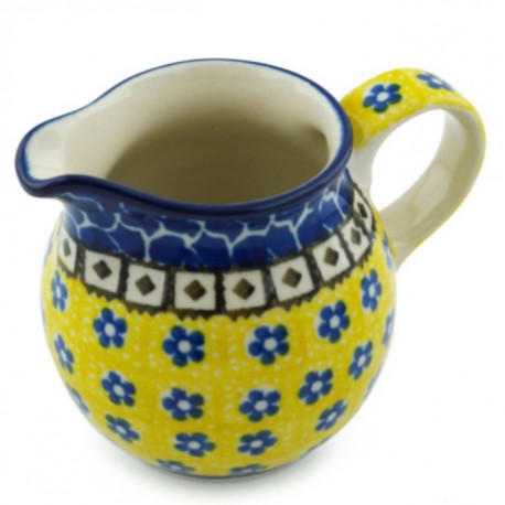 Polish Pottery Cream Pitcher - Sunburst