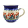Polish Pottery Bubble Mug - 16 oz - Crimson Bells